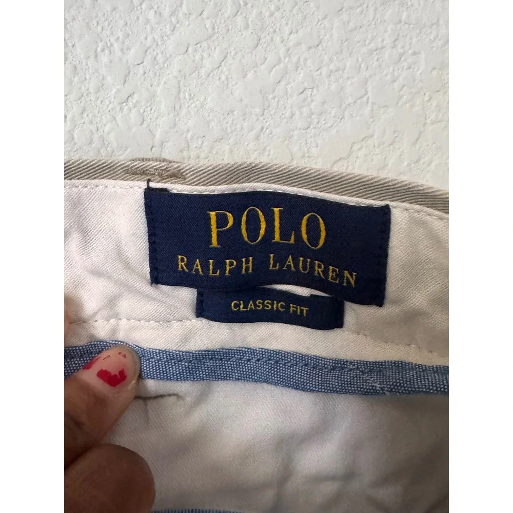 Polo Ralph Lauren Classic Fit Chino Pants Tan Khaki 38x29 Cotton Twill Mens